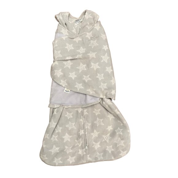 Halo SleepSack Swaddle S 3-6M Gray Star Fleece Wearable Blanket Wrap - Picture 2 of 6